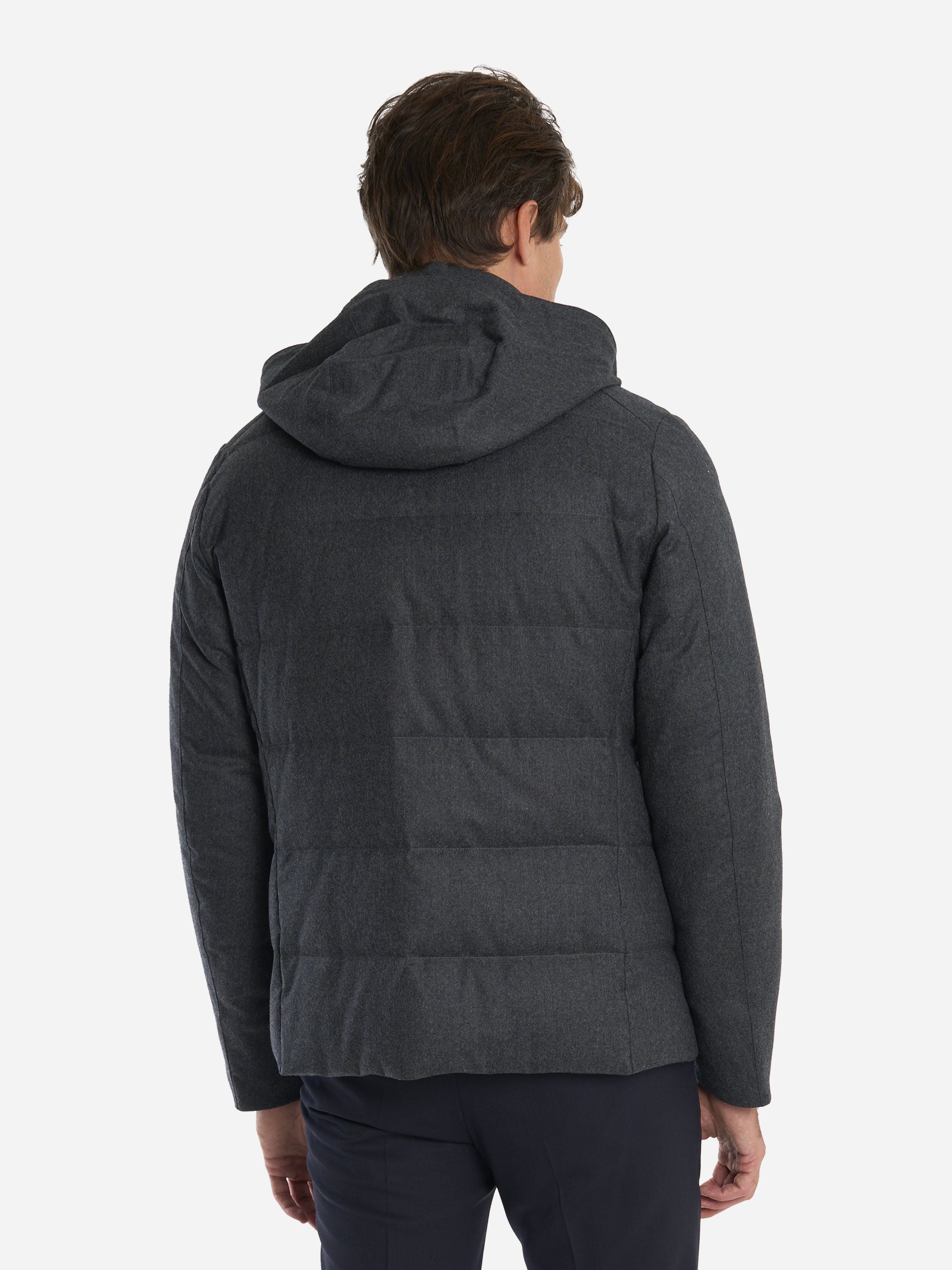 Giacca in lana con con cappuccio Grigia