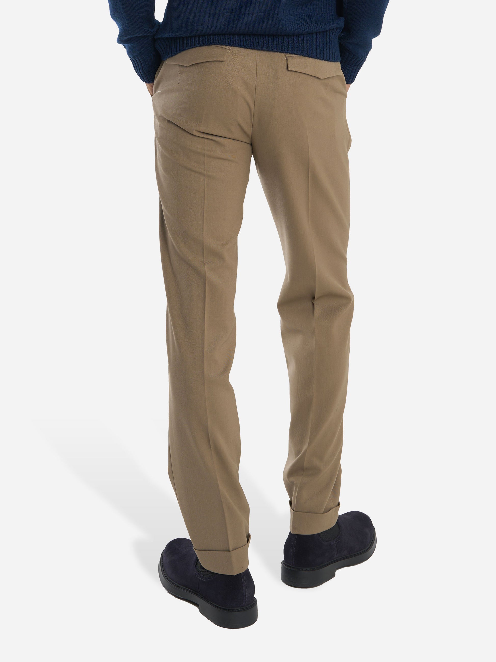 Pantalone Master slim fit in fresco lana stretch beige