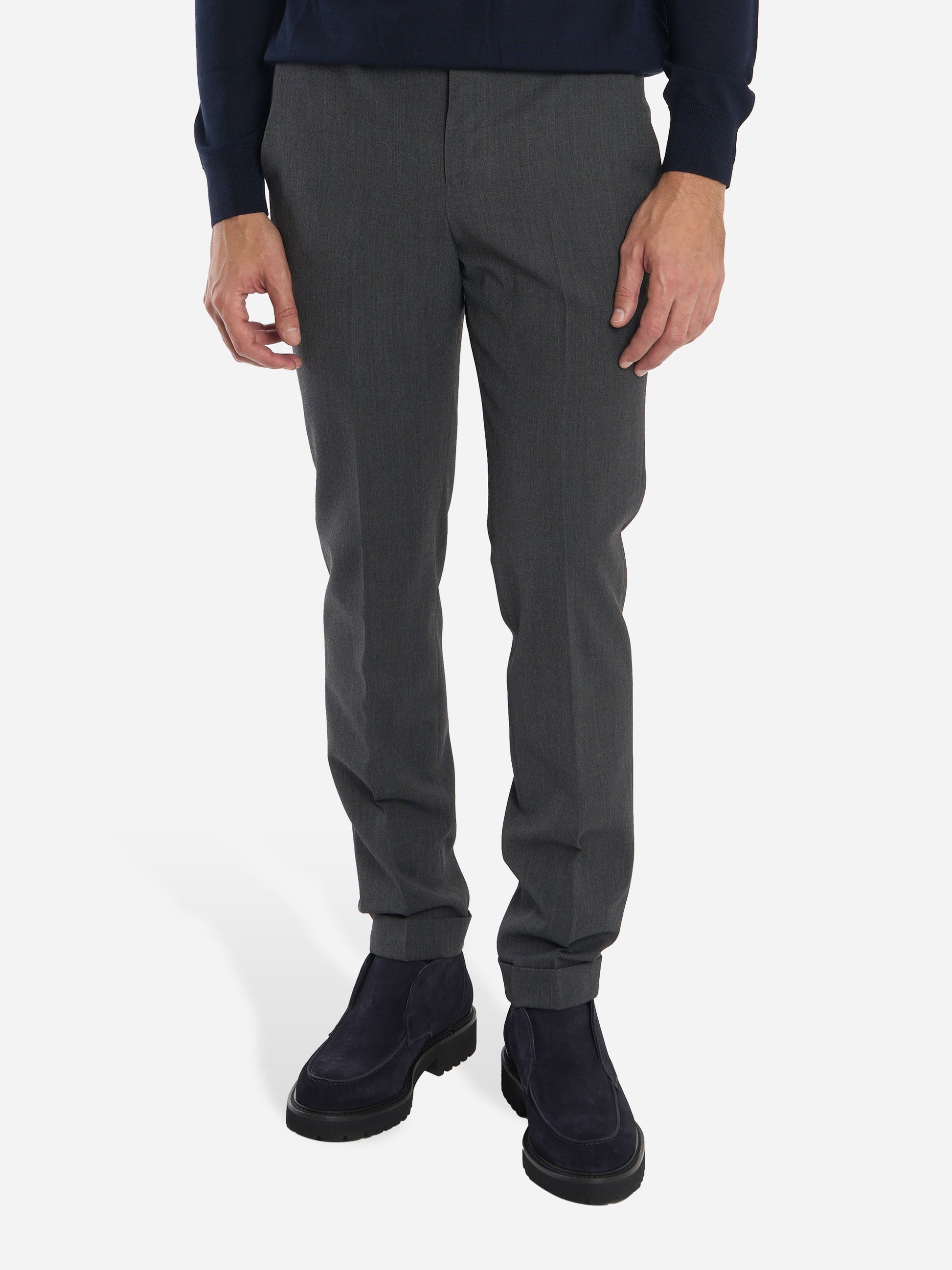 Pantalone Master slim fit in fresco lana stretch Grigio