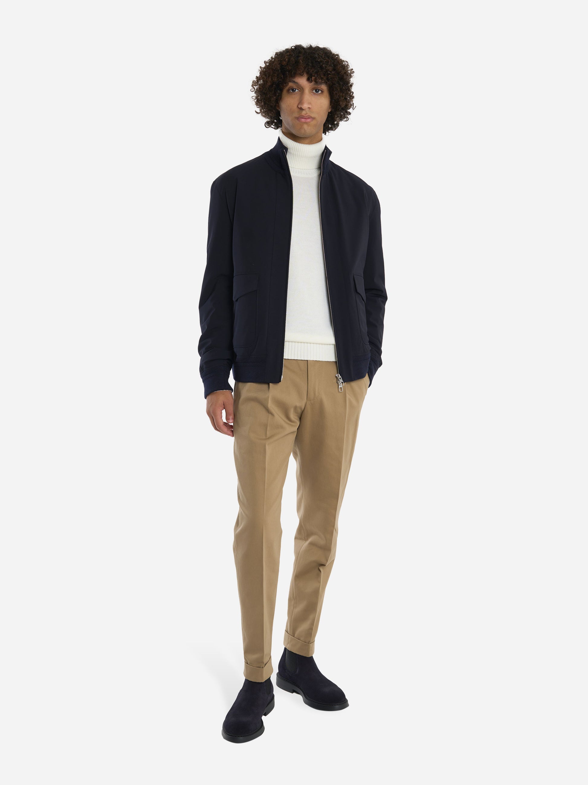 Bomber in tessuto tecnico con imbottitura interna Blu