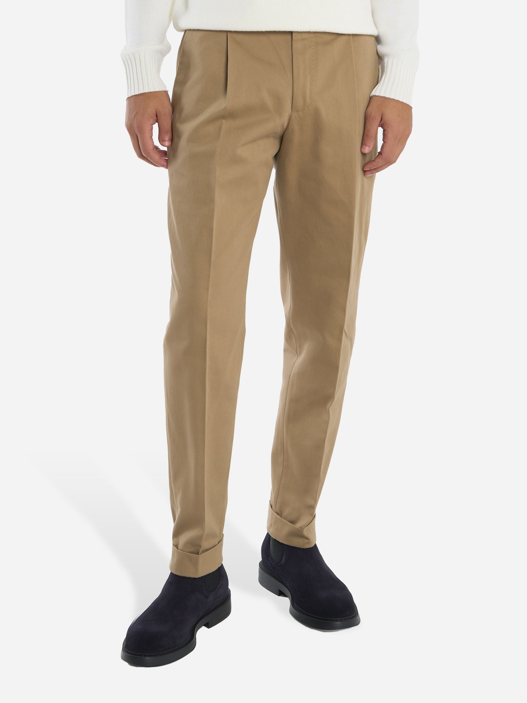 Pantalone Rebel carrot fit in cotone fermo Beige