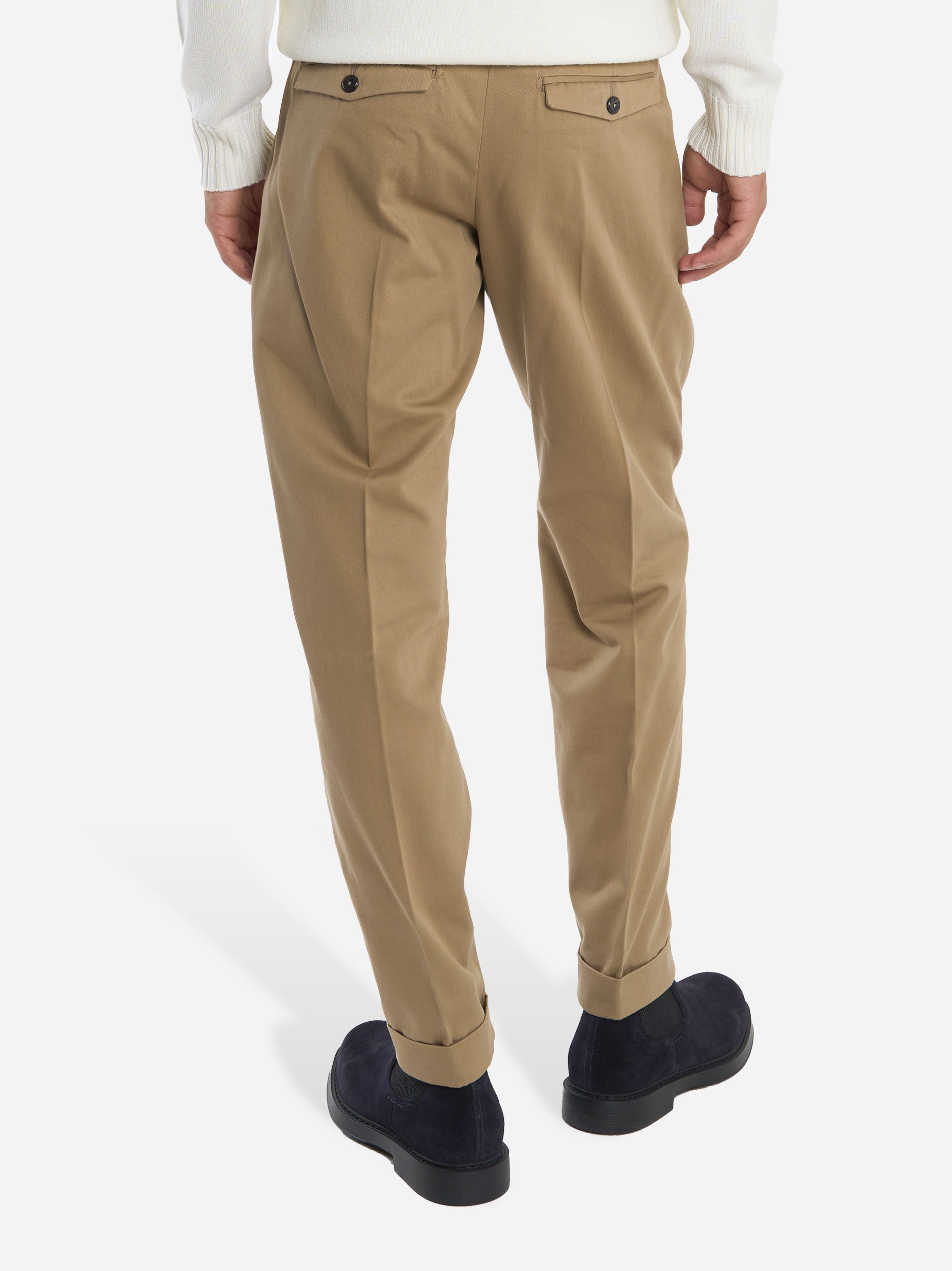 Pantalone Rebel carrot fit in cotone fermo Beige