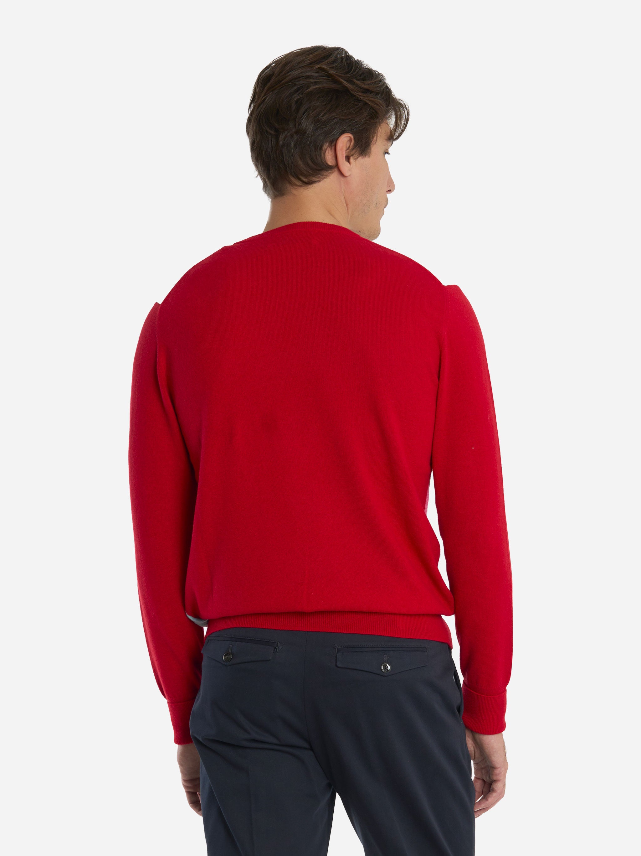 Maglia girocollo in cashmere con motivo diamond