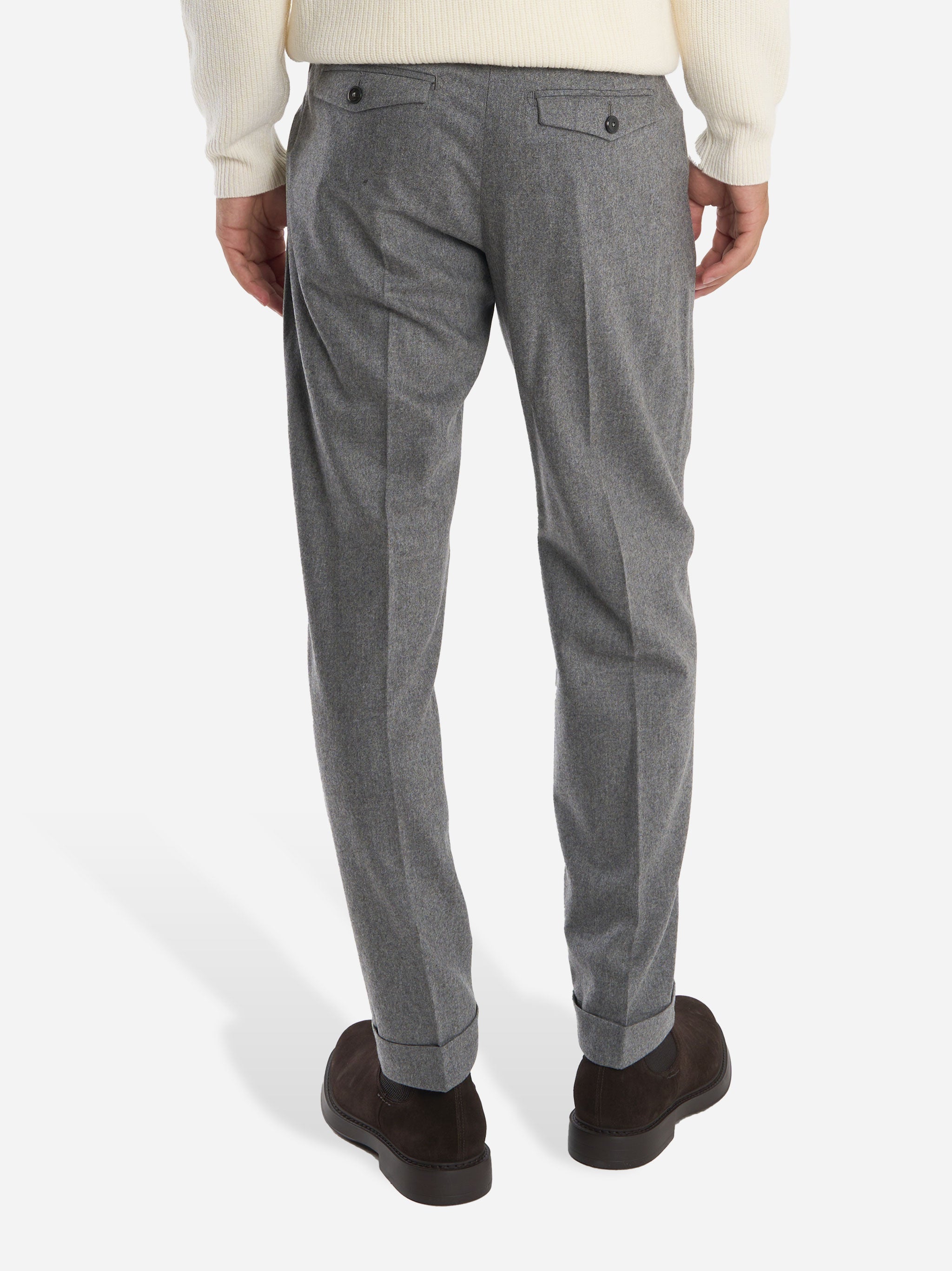 Pantalone Rebel con una pince in flanella Grigio