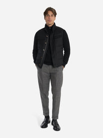 Gilet in lana con interno in piuma Nero