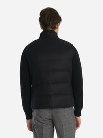 Gilet in lana con interno in piuma Nero