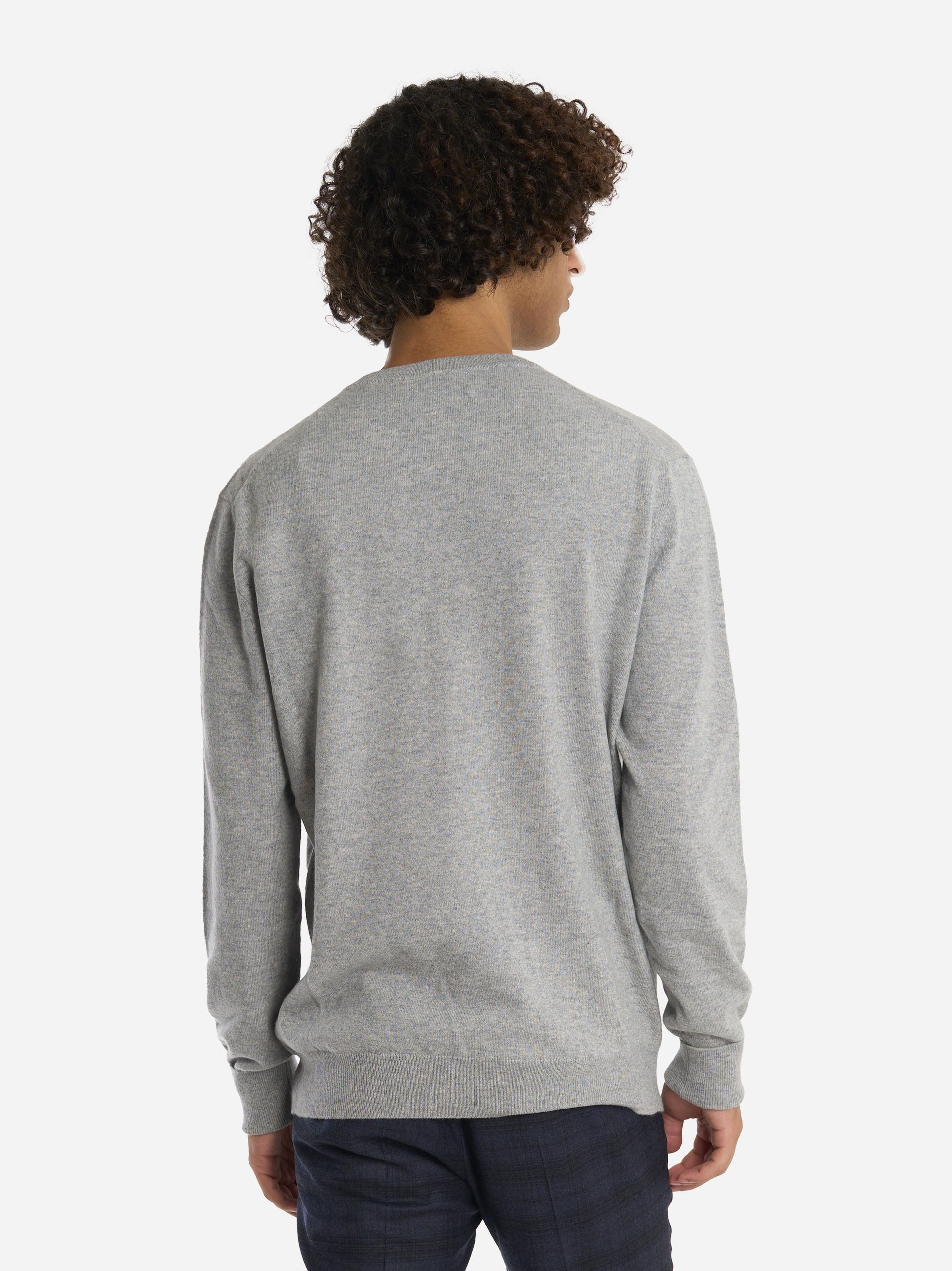 Maglia girocollo in cashmere grigia