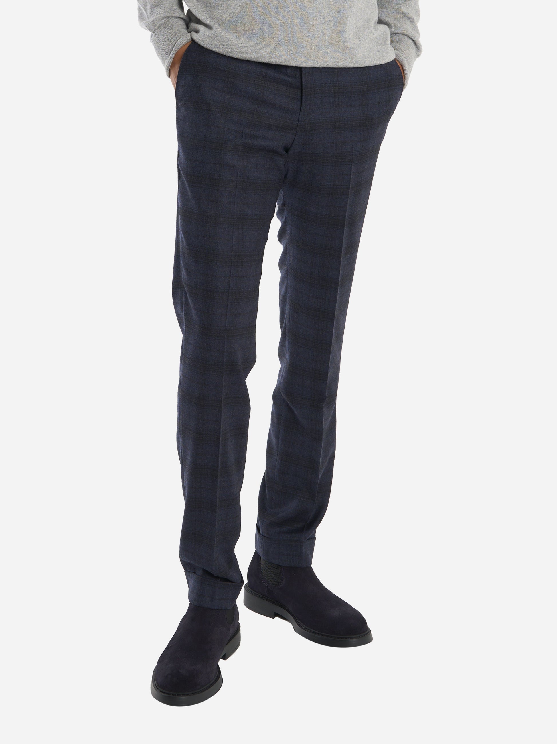 Pantalone slim fit Master in lana stretch