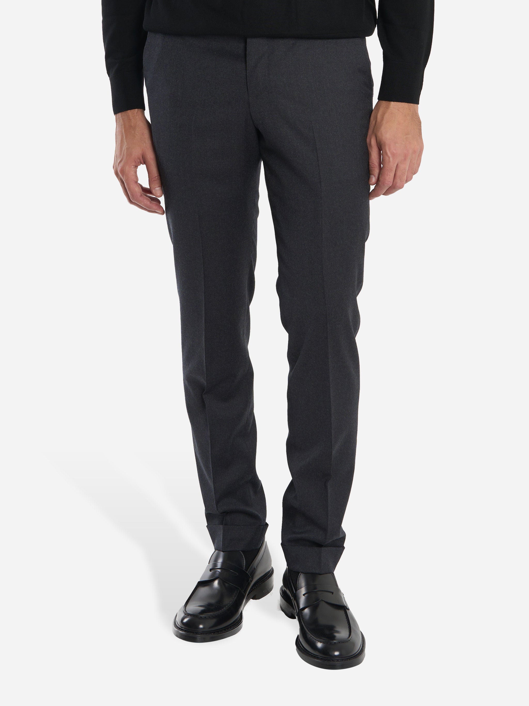Pantalone Master slim fit in lana stretch Grigio