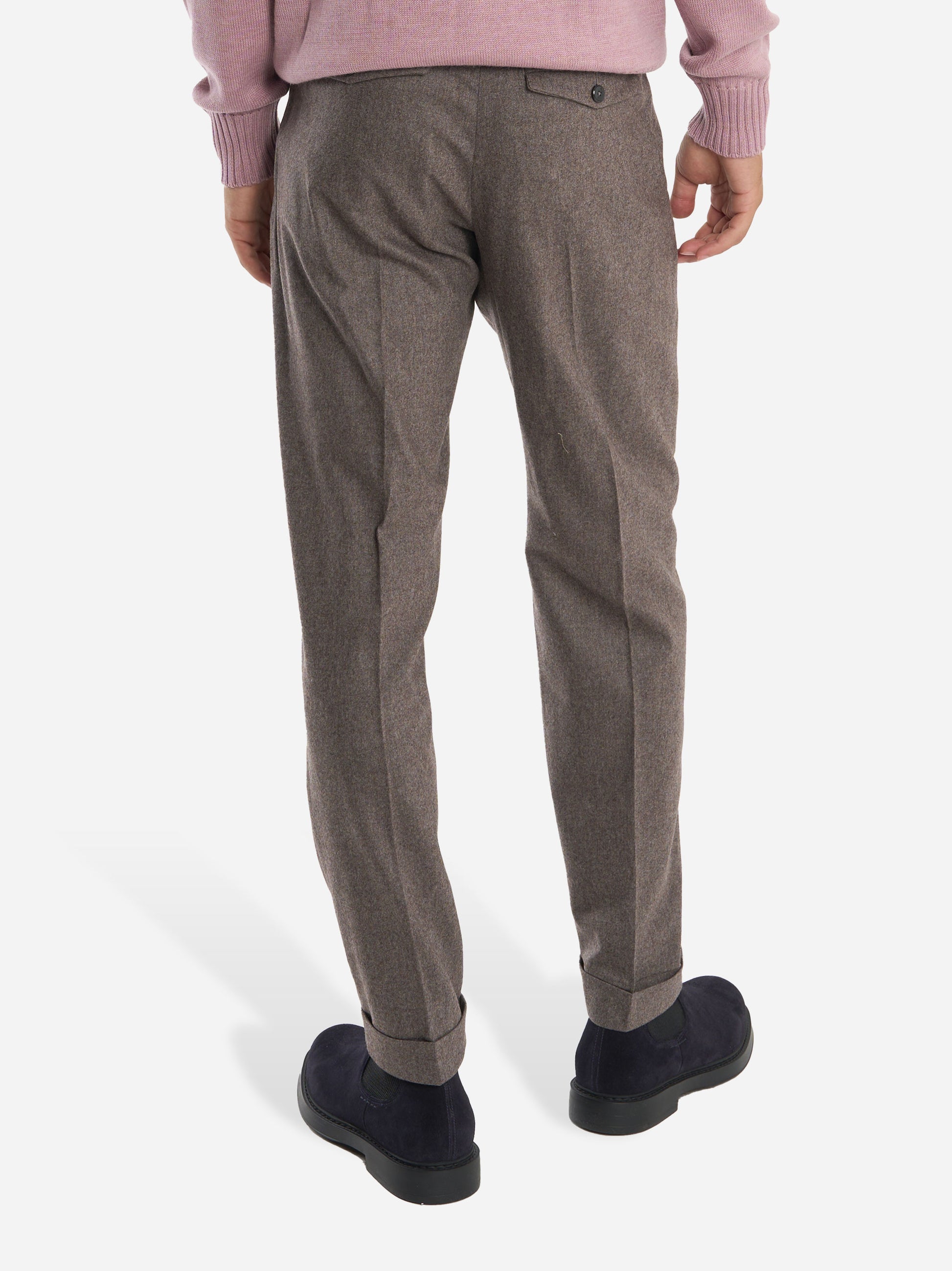 Pantalone Rebel con una pince in flanella Marrone