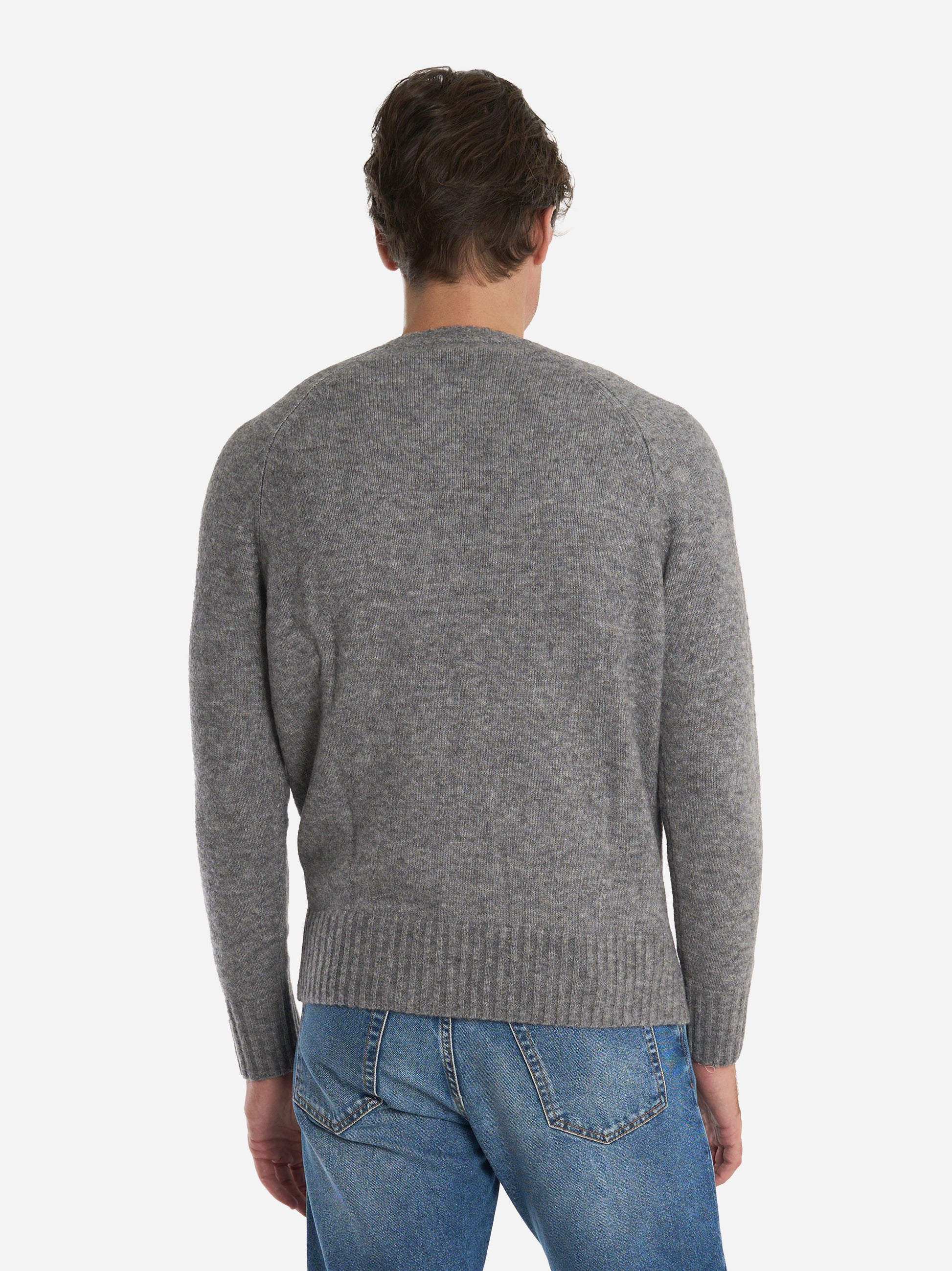 Maglia girocollo con tasca applicata Grigio