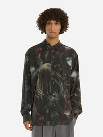 Camicia Wig in viscosa con stampa Nero