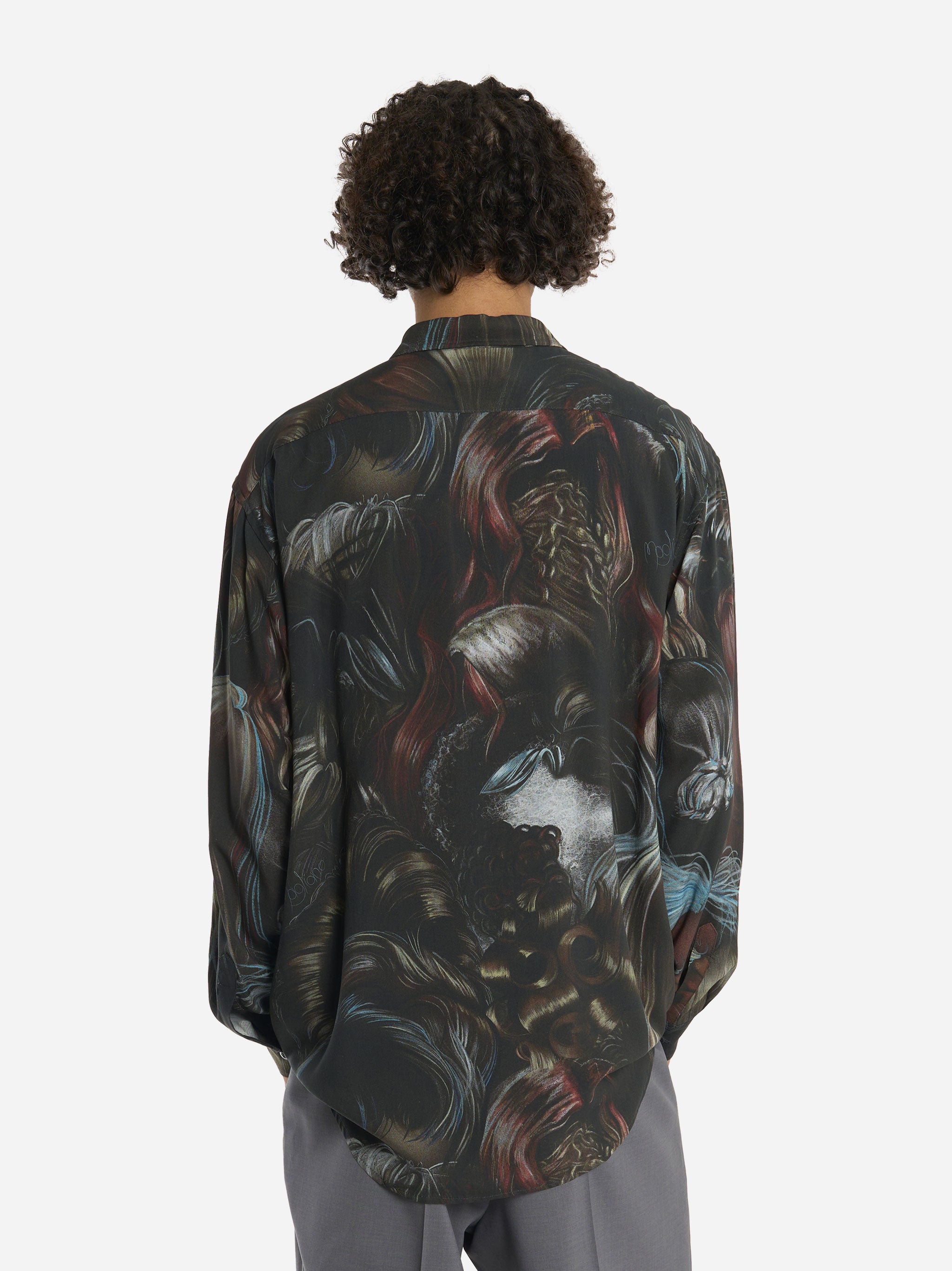 Camicia Wig in viscosa con stampa Nero