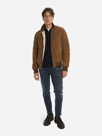 Bomber nuvola in suede con interno in piuma Beige