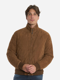 Bomber nuvola in suede con interno in piuma Beige