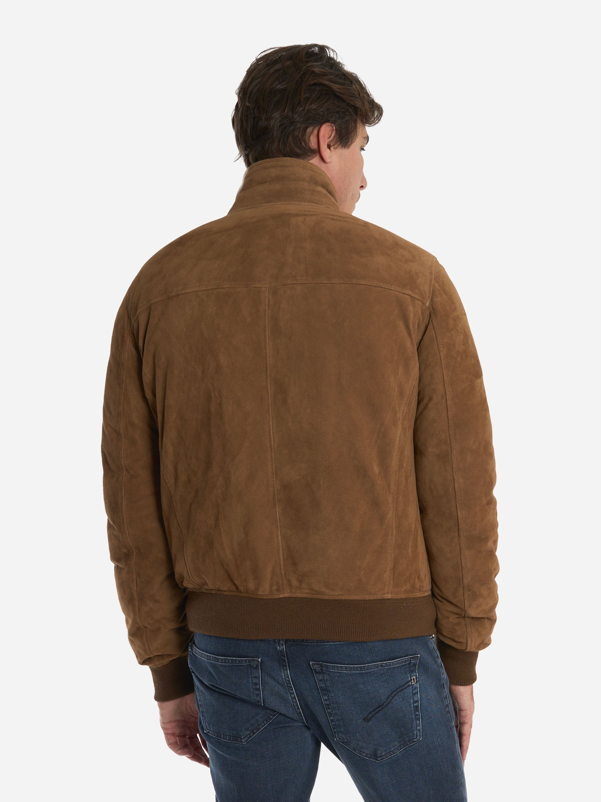 Bomber nuvola in suede con interno in piuma Beige