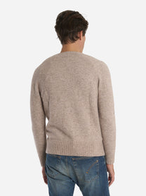 Maglia girocollo con tasca applicata Beige