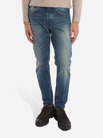 Jeans blu carrot fit Brighton in denim fermo