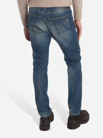 Jeans blu carrot fit Brighton in denim fermo