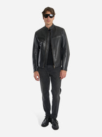 Biker Jonny in vitello Nero