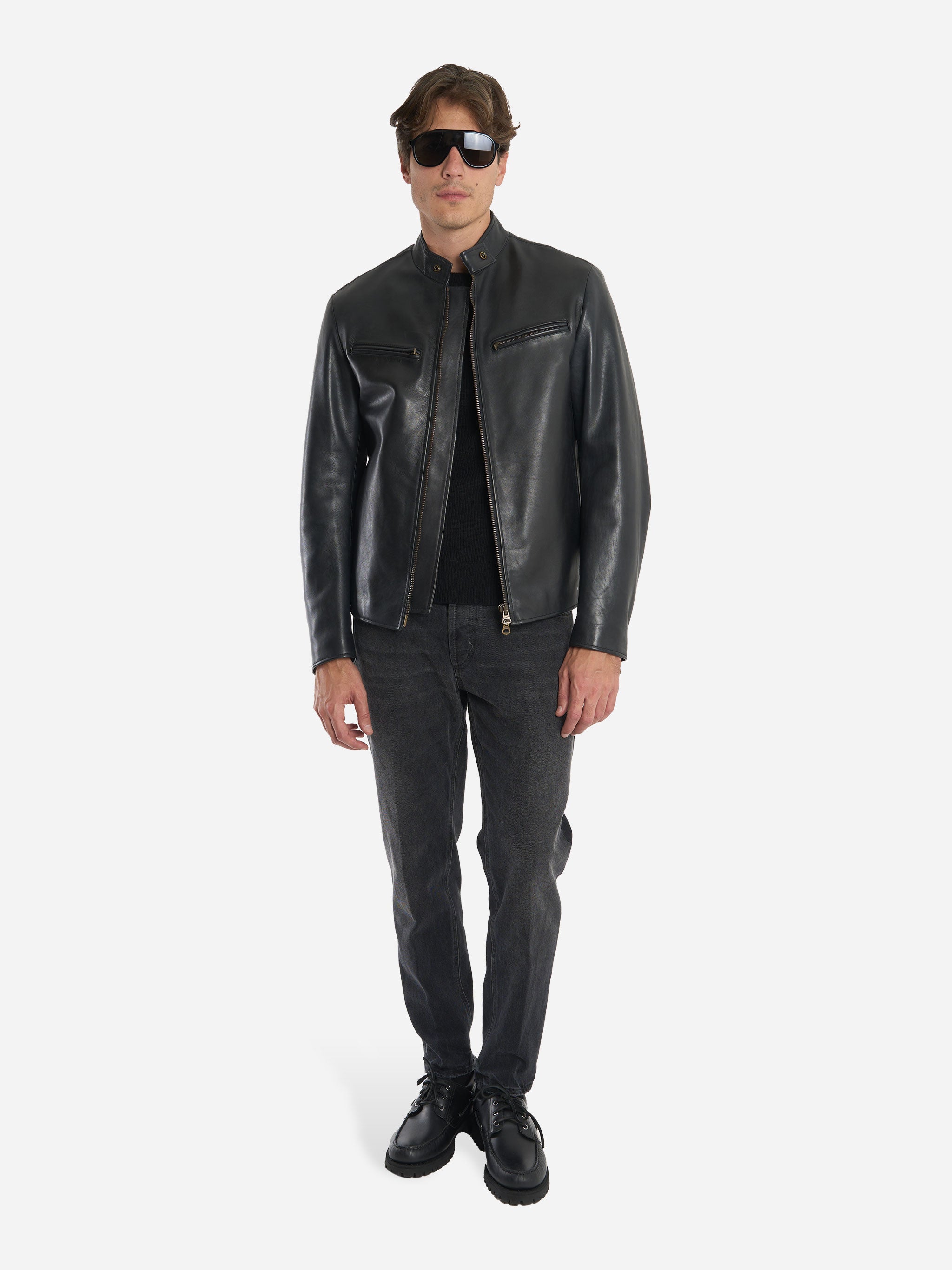 Biker Jonny in vitello Nero
