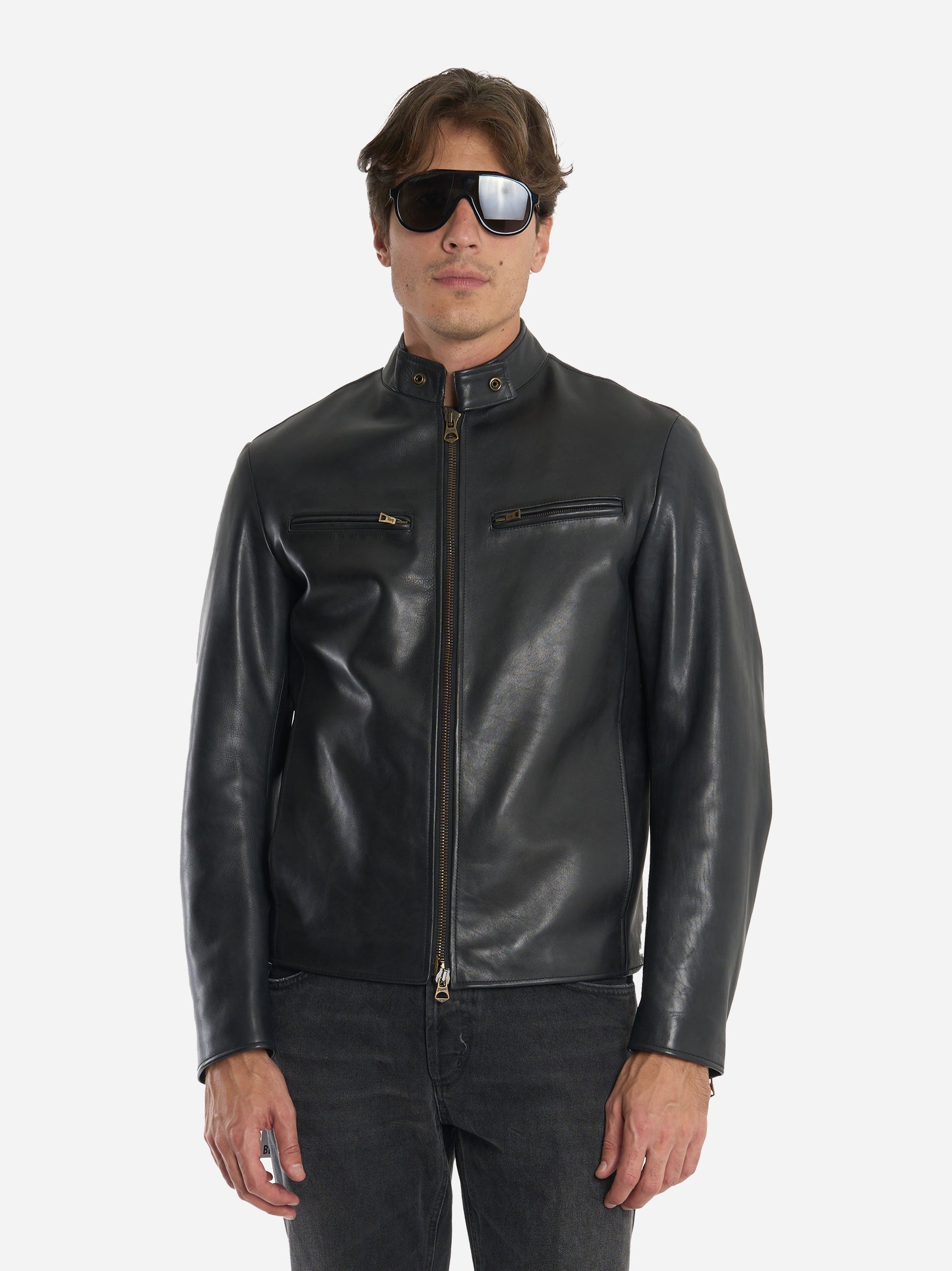 Biker Jonny in vitello Nero