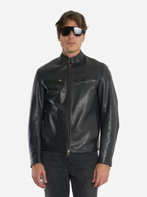 Biker Jonny in vitello Nero
