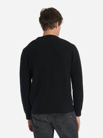 Maglia girocollo a coste Nera