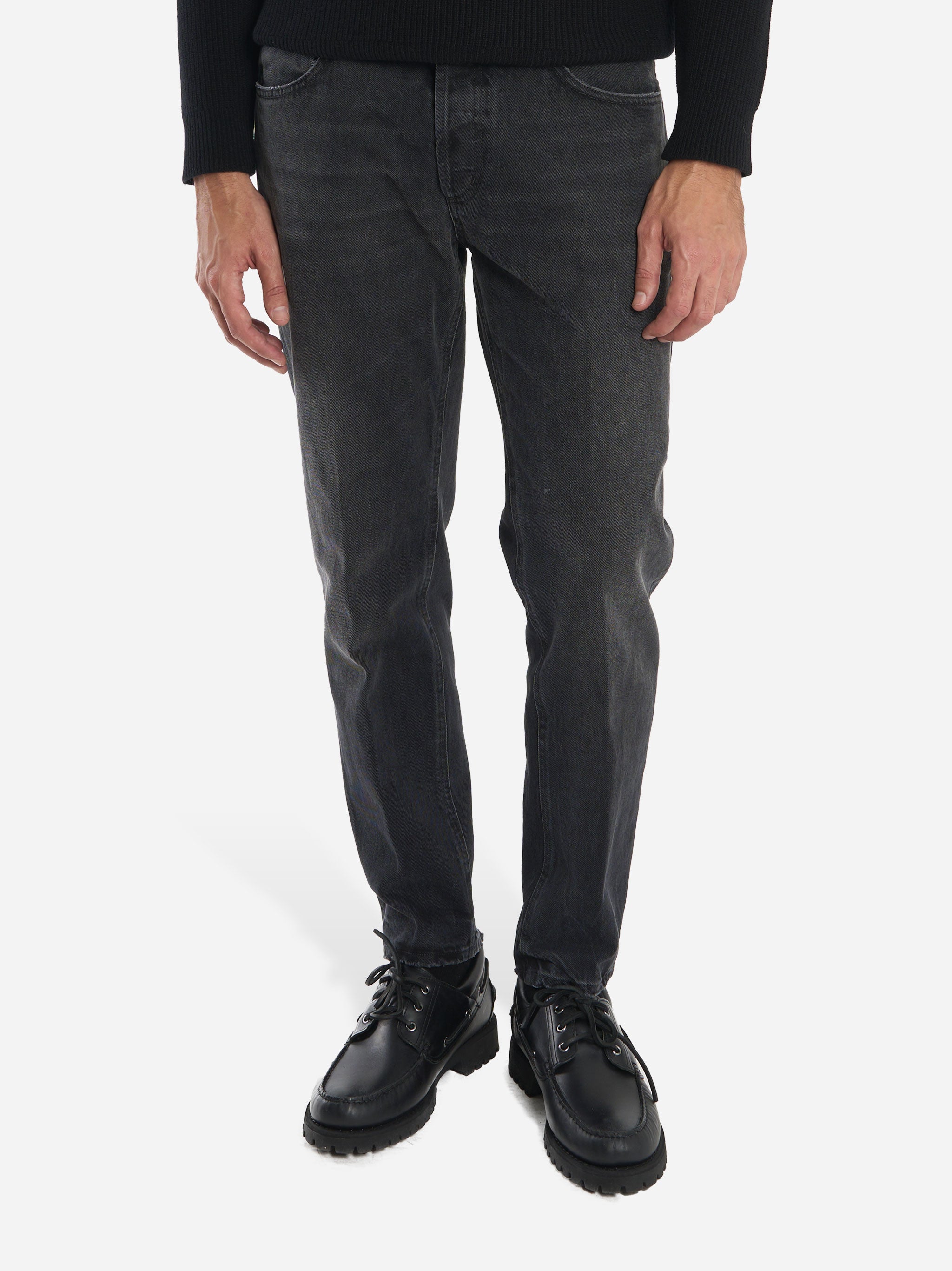 Jeans carrot fit Brighton in denim fermo nero