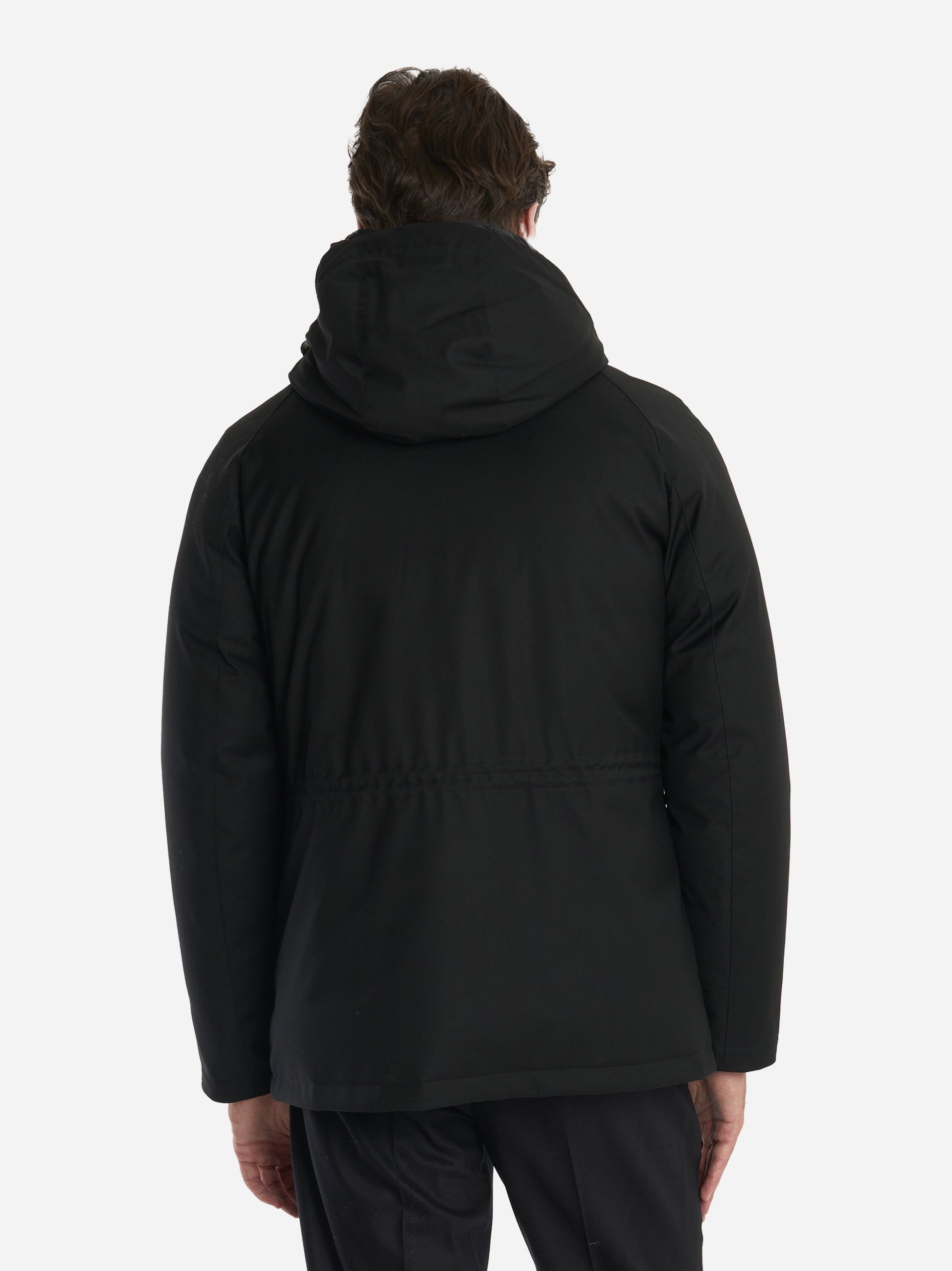 Piumino tecnico con cappuccio Nero