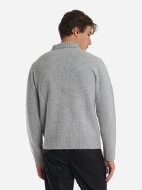 Maglia con colletto in lana Grigia