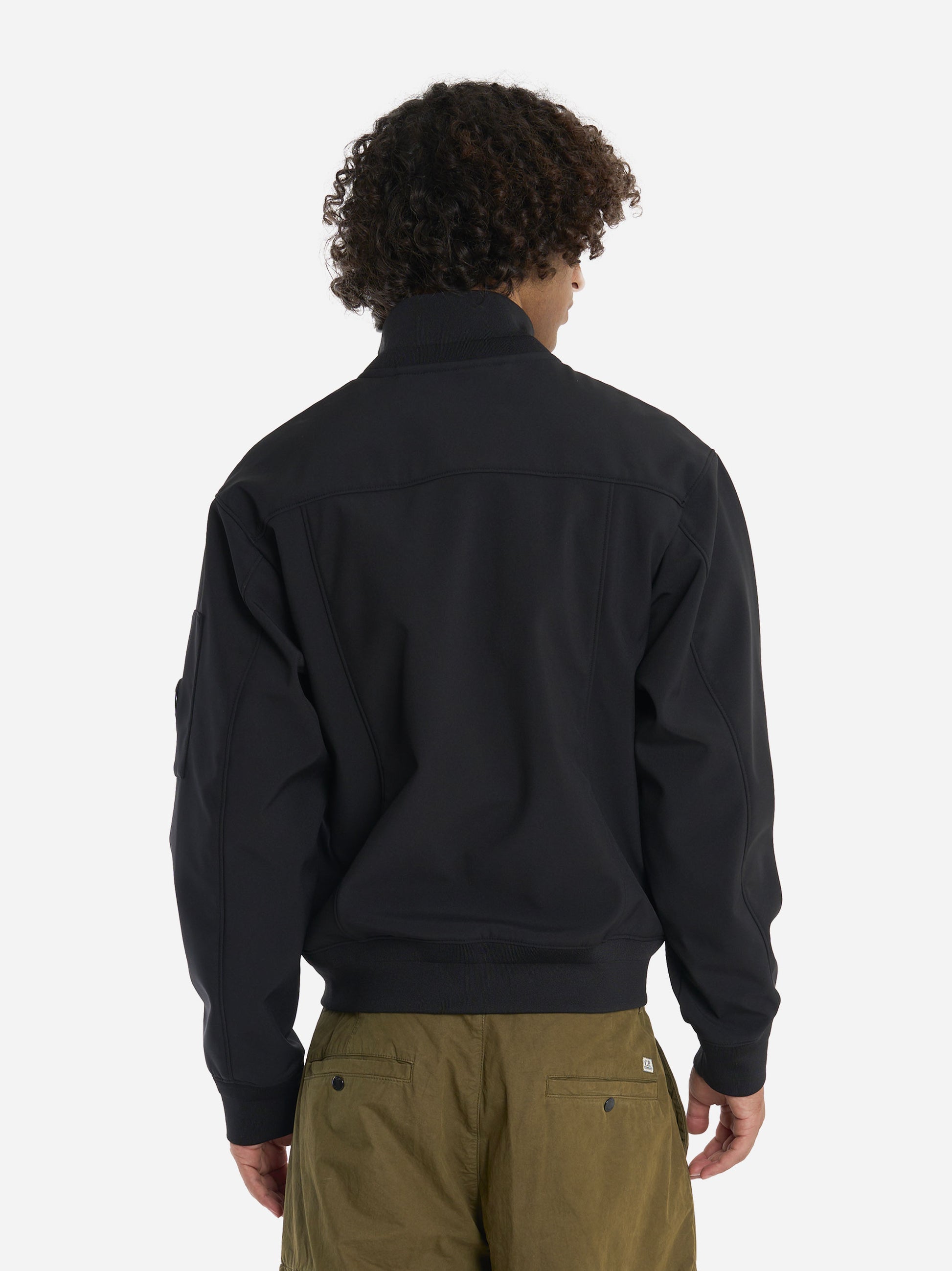 Giacca con zip e bottoni in CP Shell Nera