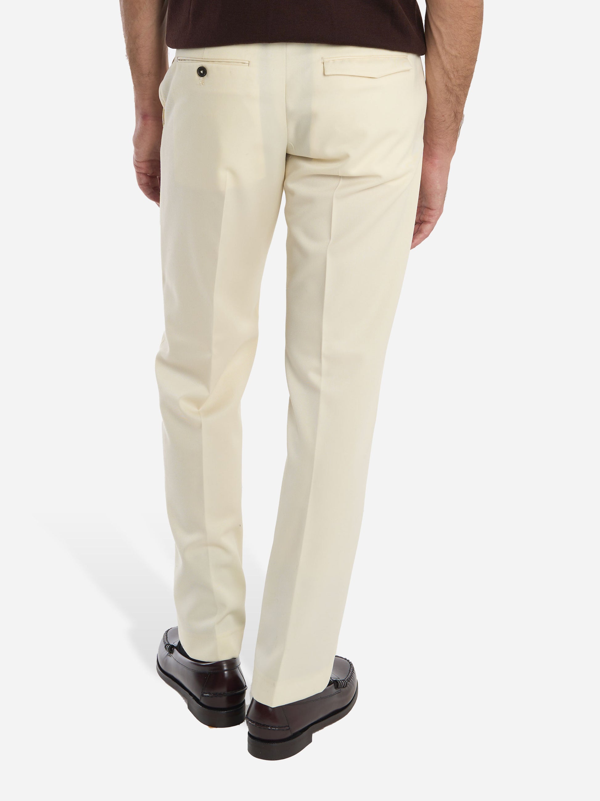 Pantalone Michael regular fit in tela di lana Bianco
