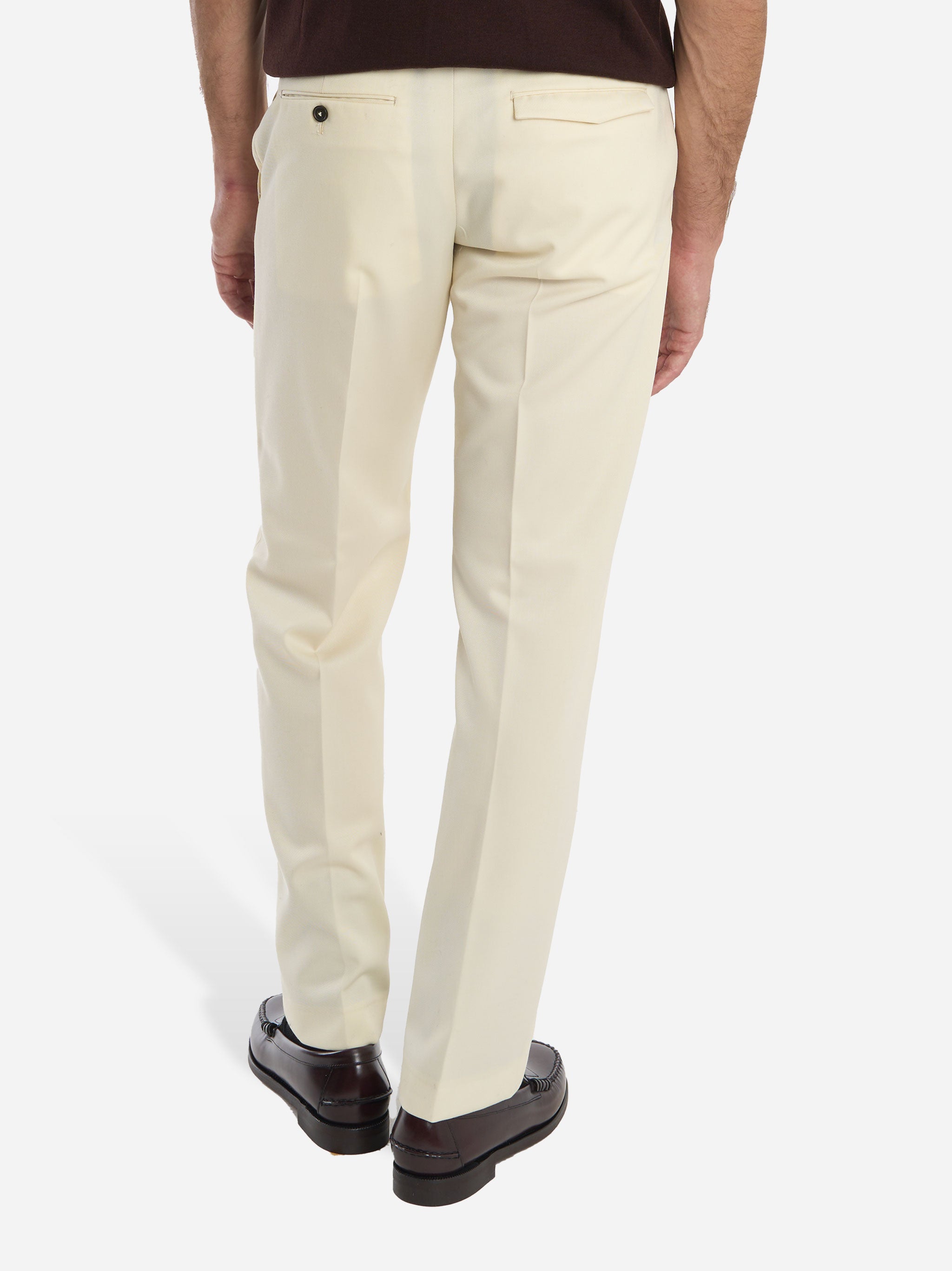Pantalone Michael regular fit in tela di lana Bianco