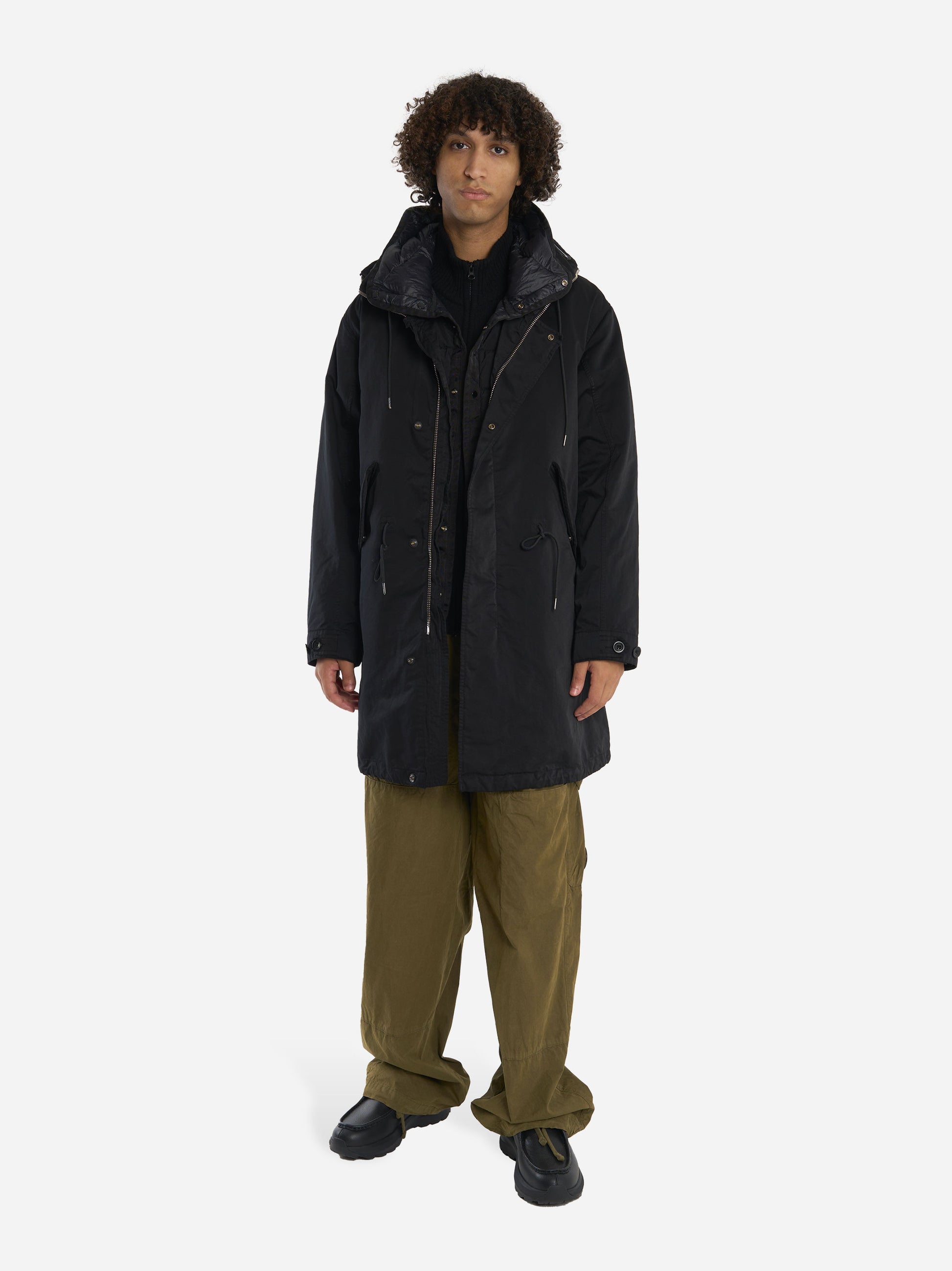 Parka in micro kei nero