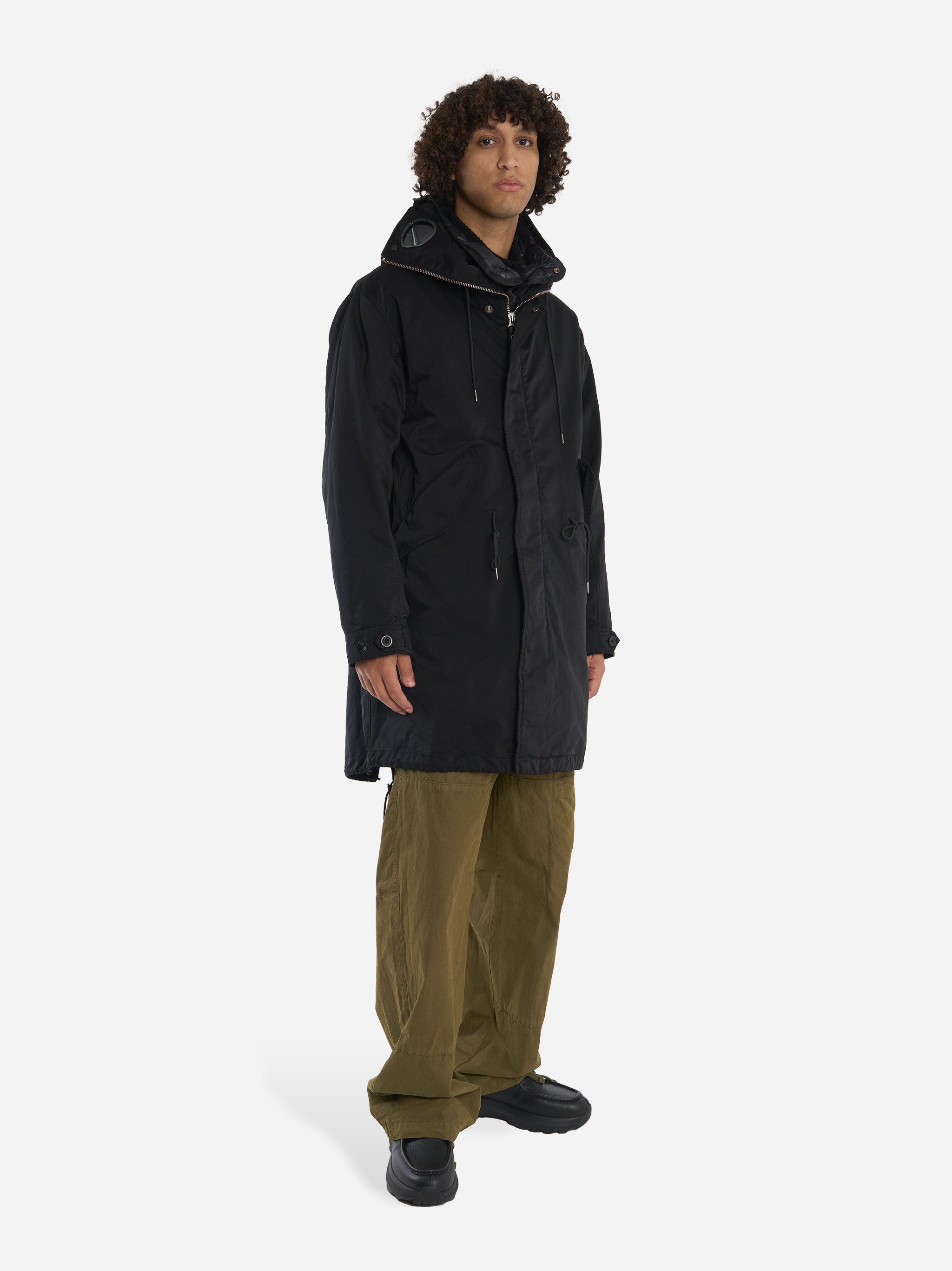 Parka in micro kei nero