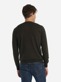 Maglia girocollo in lana finezza 16 Verde