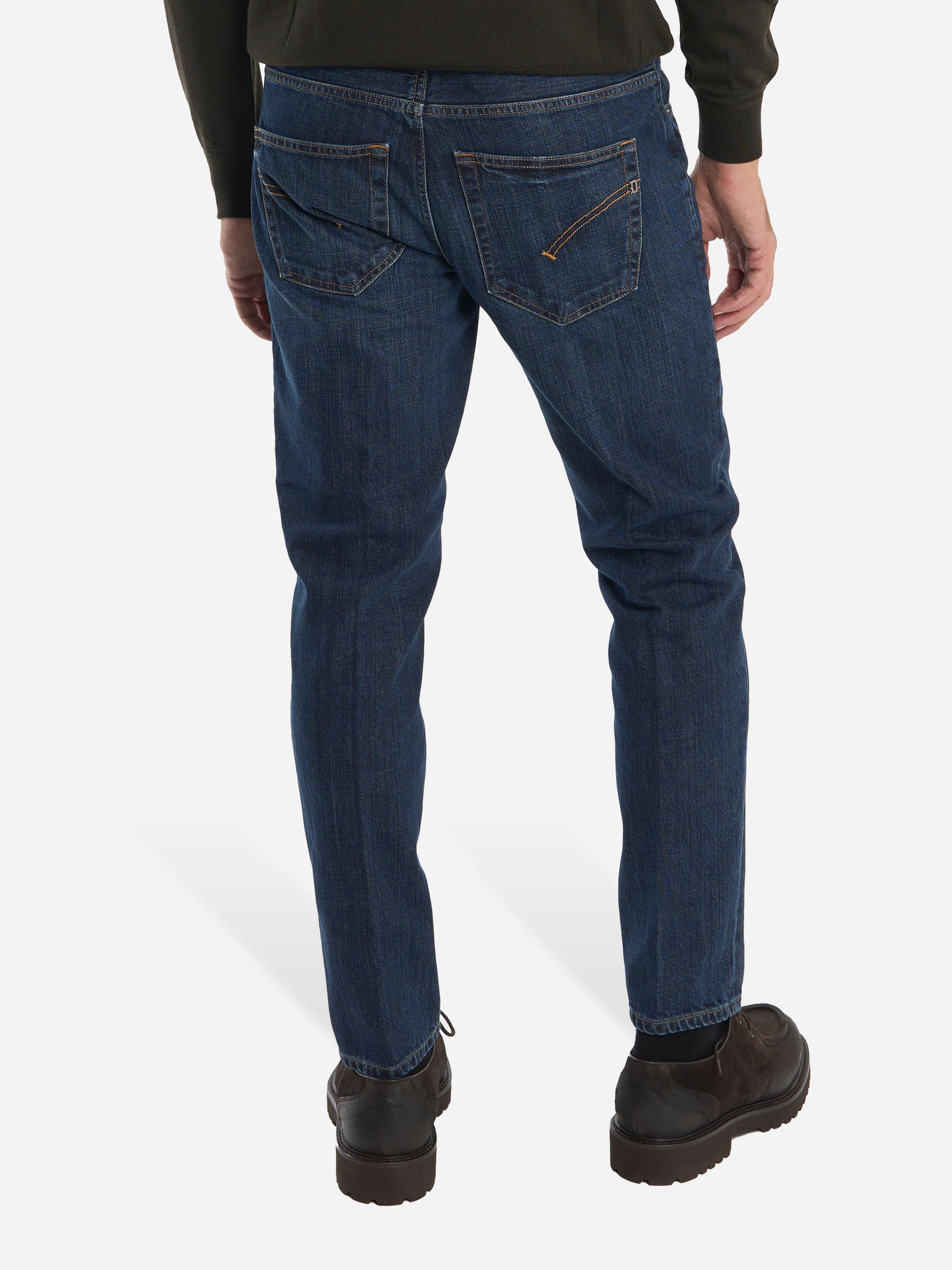 Jeans Brighton carrot fit in denim fermo Blu