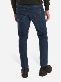 Jeans Brighton carrot fit in denim fermo Blu