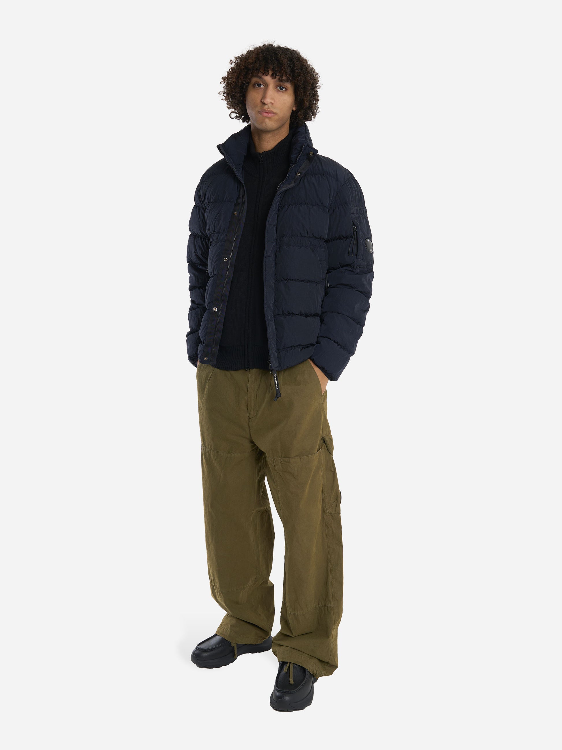 Piumino in chrome blu