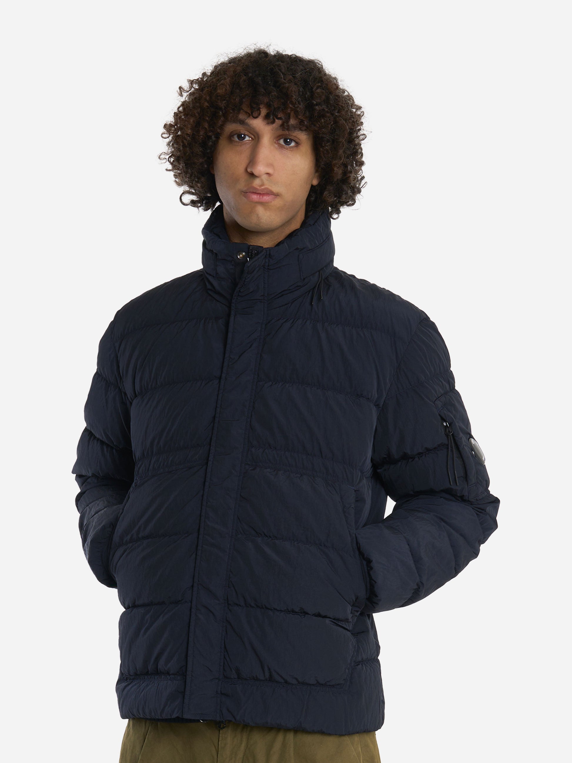 Piumino in chrome blu