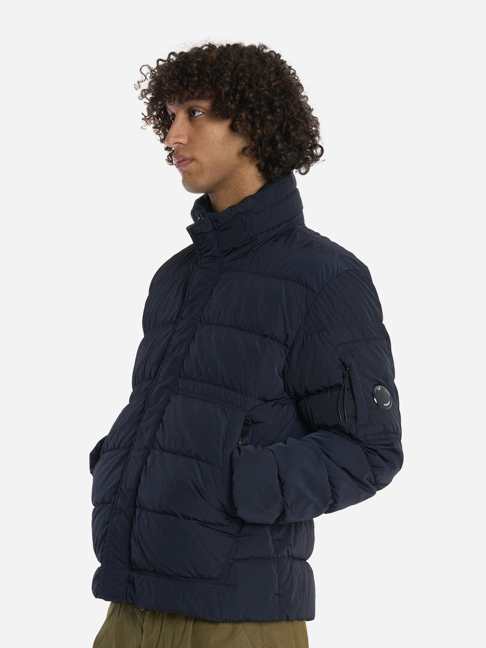 Piumino in chrome blu