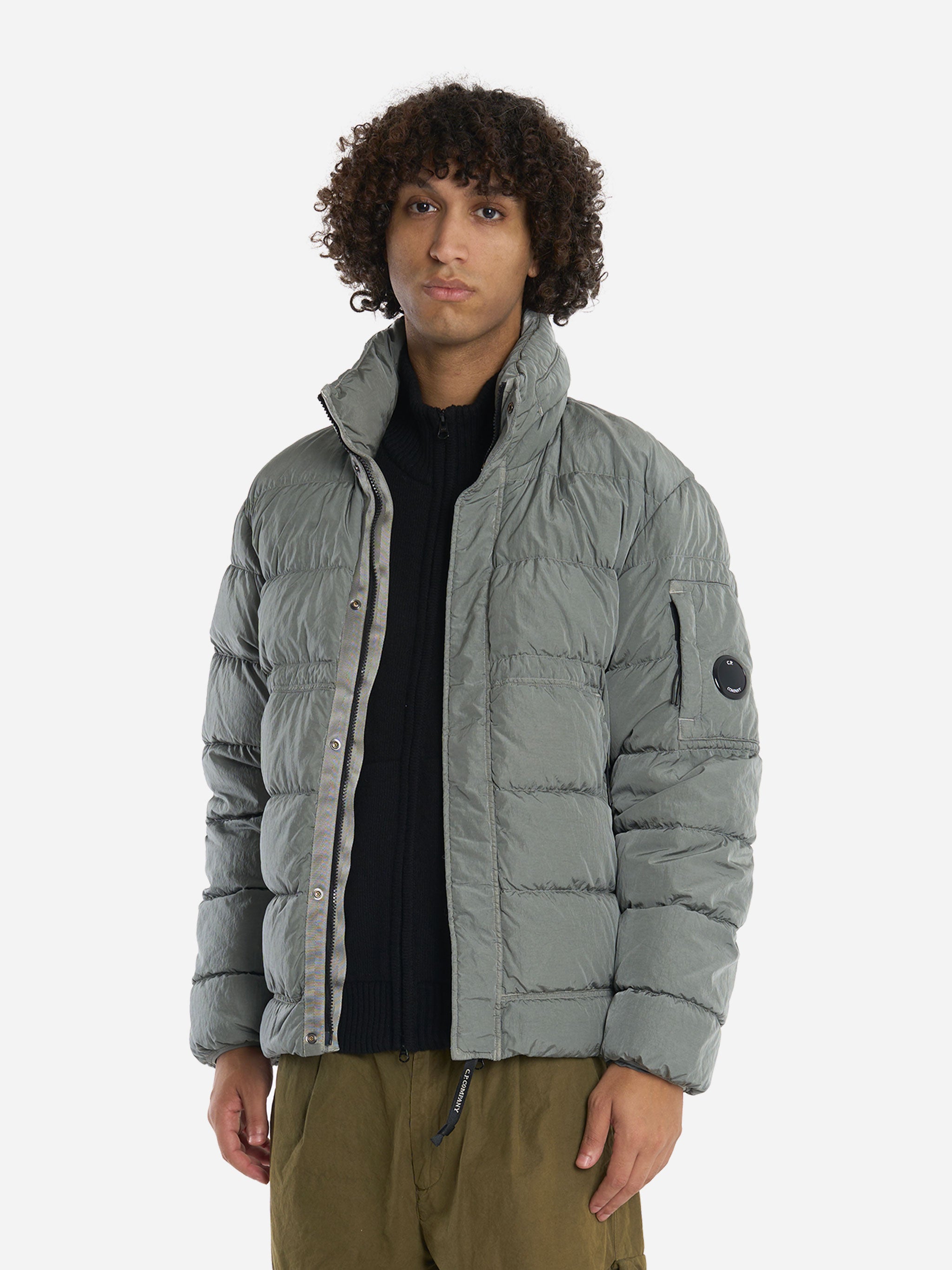 Piumino in chrome grigio