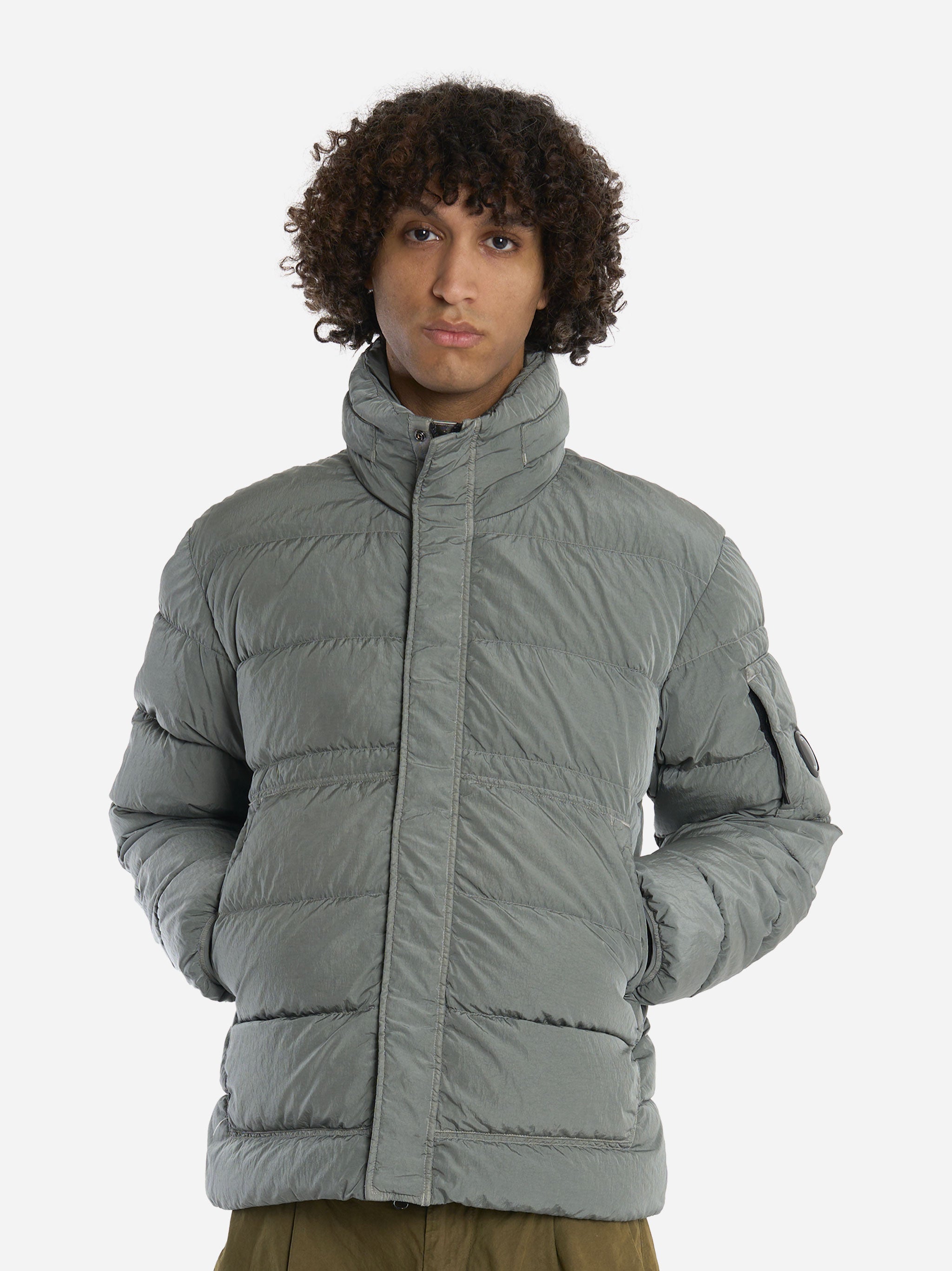 Piumino in chrome grigio