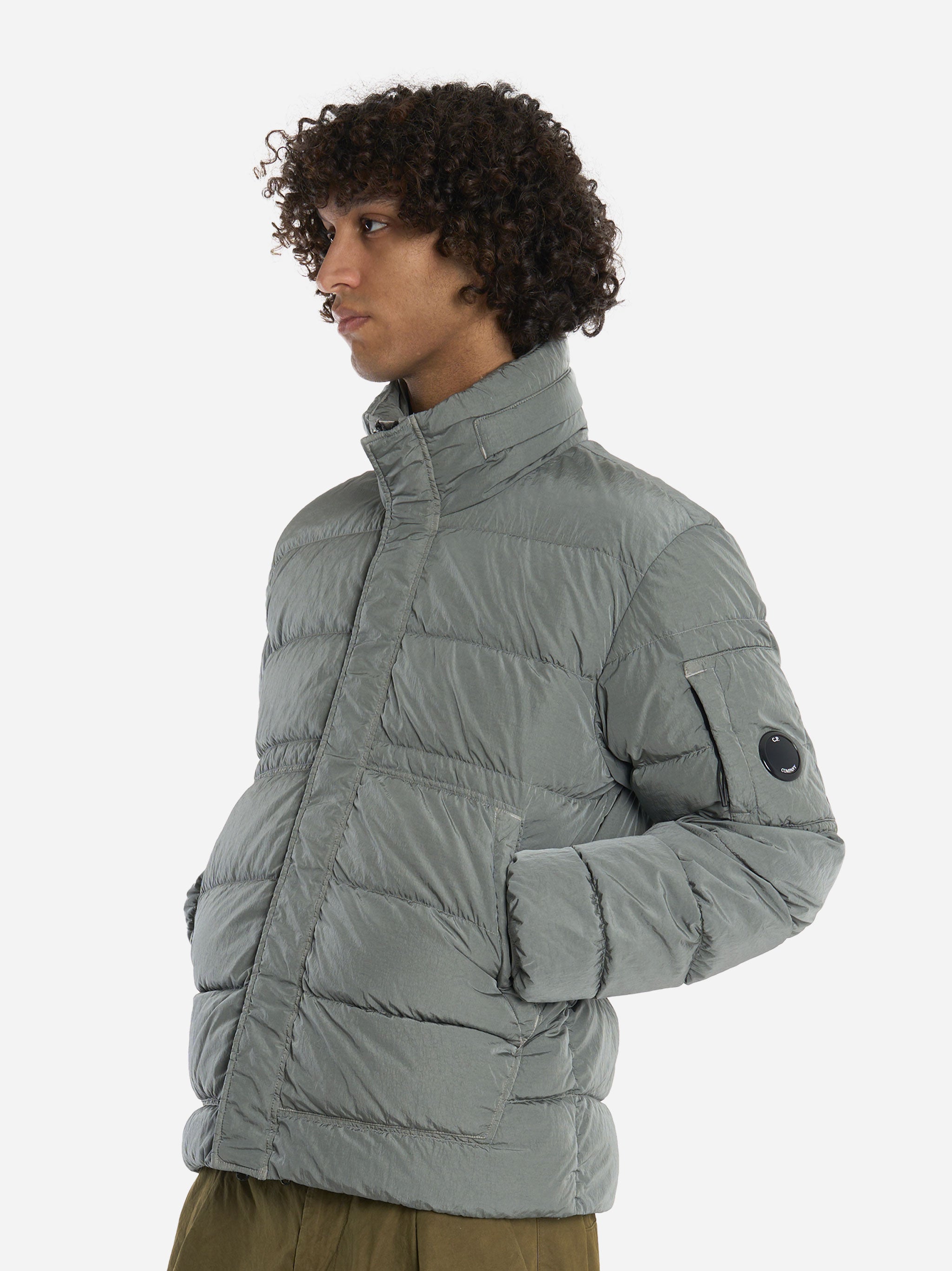 Piumino in chrome grigio