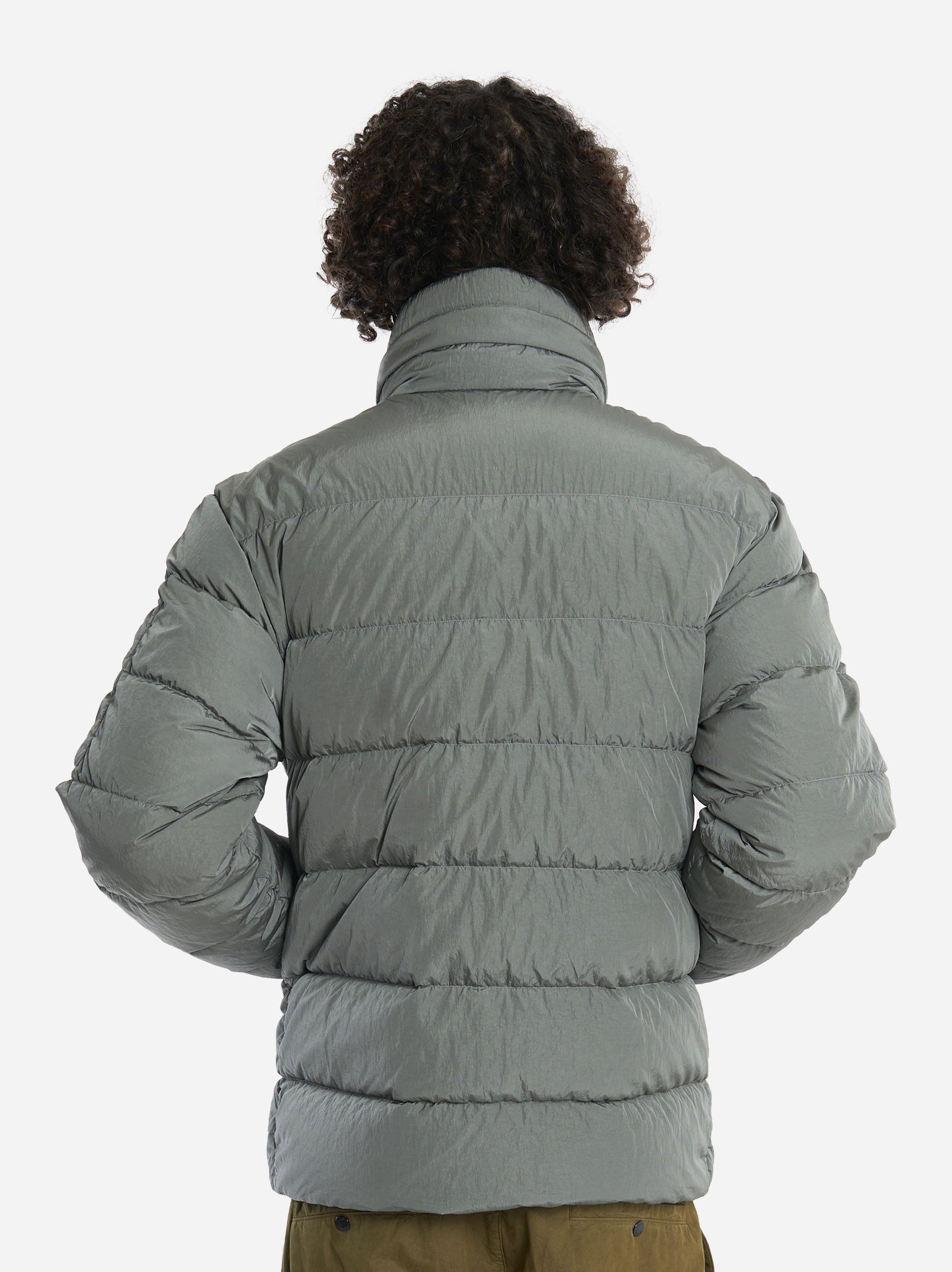 Piumino in chrome grigio