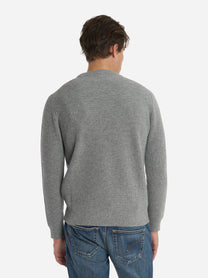 Maglia girocollo a coste grigia