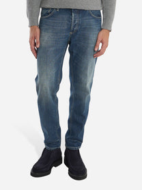 Jeans blu carrot fit Brighton in denim fermo