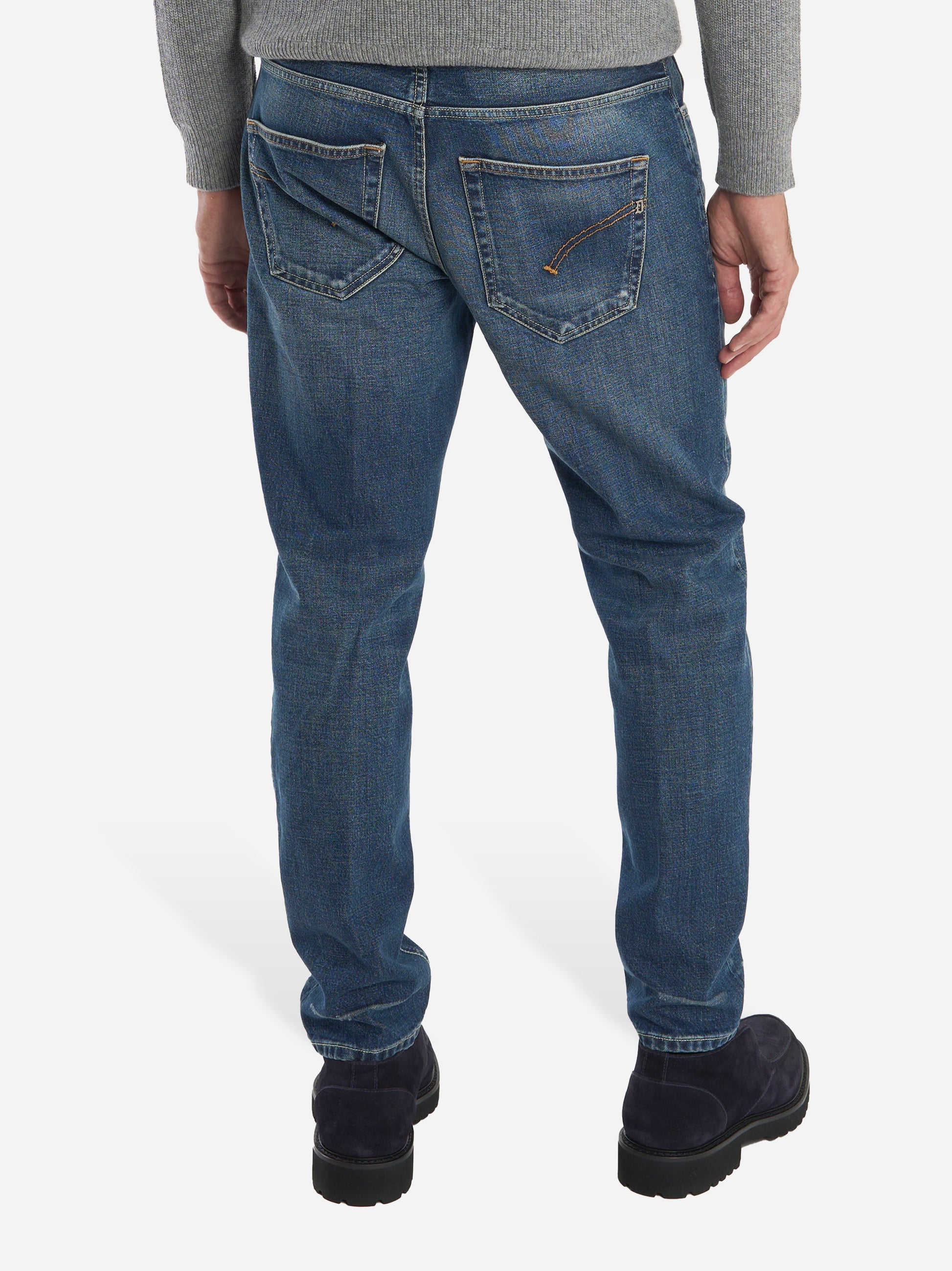 Jeans blu carrot fit Brighton in denim fermo