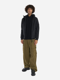 Giacca con cappuccio in soft shell nera